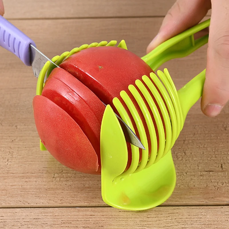 VOGVIGO Handheld Kitchenware Tomato Slicer Bread Clip Fruit and Vegetable Cut Potato Apple Creative Gadget Kitchen Accessories