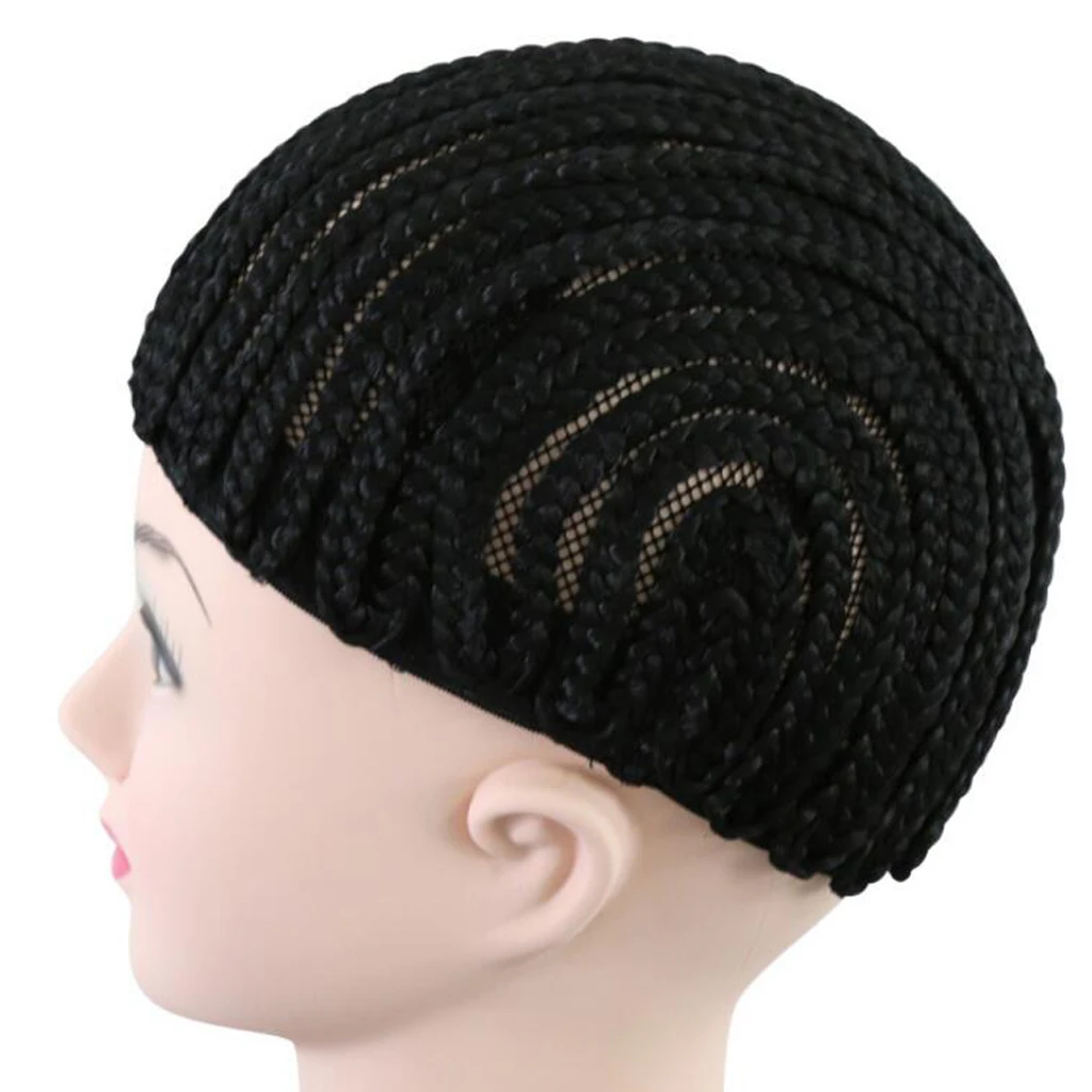 Black Cornrows Wig Cap Clip In Elastic Crochet Braided Wig for Black Women