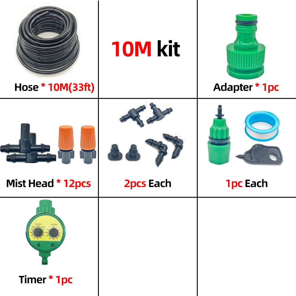 10-50M Smart Garden Watering System Automatic Self Watering Kit Timer Greenhouse Mist Irrigation System Kits Adjustable Minsting 