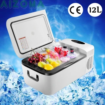 

12L Car Refrigerator Portable Freezer Cooler DC 12V 24V Car Fridge Compressor Outdoor Picnic Camping Refrigeration -18~10 Degree