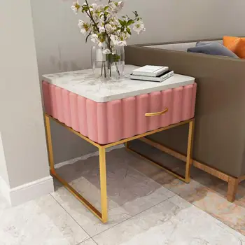 

The Nordic Marble Bedroom Nightstand Ins Web Celebrity Light Luxury Simple Edge A Few Sitting Room Sofa Tea Table Drawer,