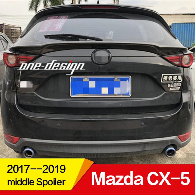 Use For Mazda CX-5 Rear Middle Spoiler 18 19 year 2th generation CX5 glossy carbon fiber rear middle wing Sport Accessories