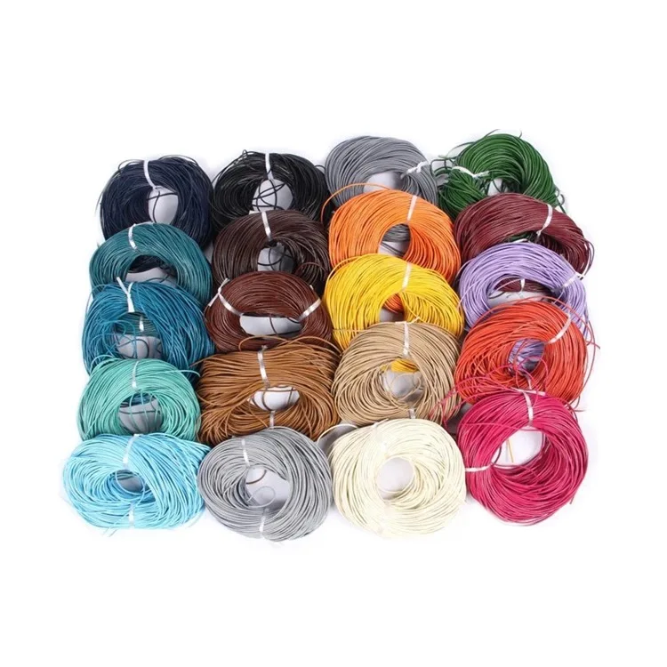 10m/lots 1mm Round Leather Wax Cord Thread Rope Cotton Cord Jewelry