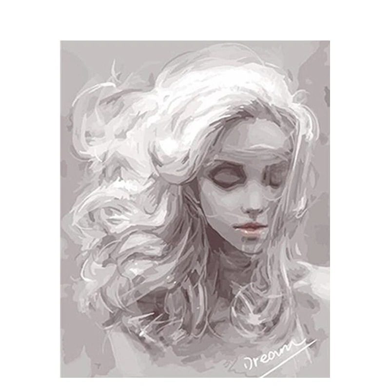 

Paint By Number Girl Drawing On Canvas Hand Painted Painting Art Gift DIY Pictures By Numbers Seascape Kits Home Decor
