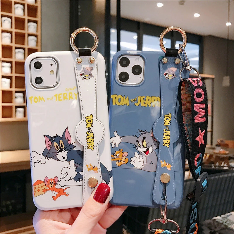 Чехлы с мультяшным котом и мышкой для iphone 11Pro XS Max X XR, задняя крышка-держатель IMD, мягкий чехол для iphone 11, 6, 6 S, 7, 8 Plus, задние чехлы