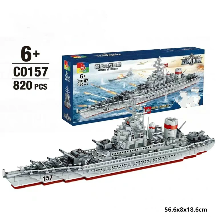 Navios de Guerra Blocos de Construção Navio de Guerra Militares Série Modelo Soldado Militar Arma Brinquedos Ww2 5 de construção navio de guerra modelo ww2