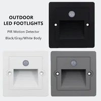PIR sensor Motion Detector Intelligent Wall Lamp 3W Led Footlight Embedded Corner Lamp Outdoor Step Stair Lights Waterproof IP65 1