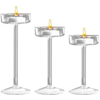 

Transparent Candle Stands Glass Candle Holder Home Party Classical Creative Goblet Designed Creative Supplies Classic Wedding