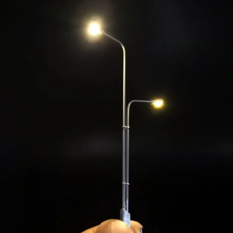 ho light 3 шт. светодиодный 1: 87 HO 1:120 TT 1:150 N масштабная модель поезда с двойной головкой уличный светильник миниатюрный песочный Настольный трек-сцена аксессуары - Цвет: ho light