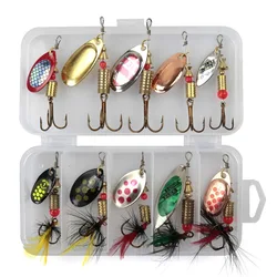 Enhanced Fishing Lure Set: 10-Piece Metal Spoon Spinner Collection for Pike with Artificial Bait (55503)