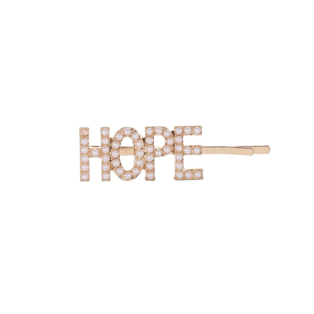 Korean Design English Alphabet Pearl Clip Retro Hairpin Headdress Hair Clip Girls Adult Metal Barrette Hair Accessories 917