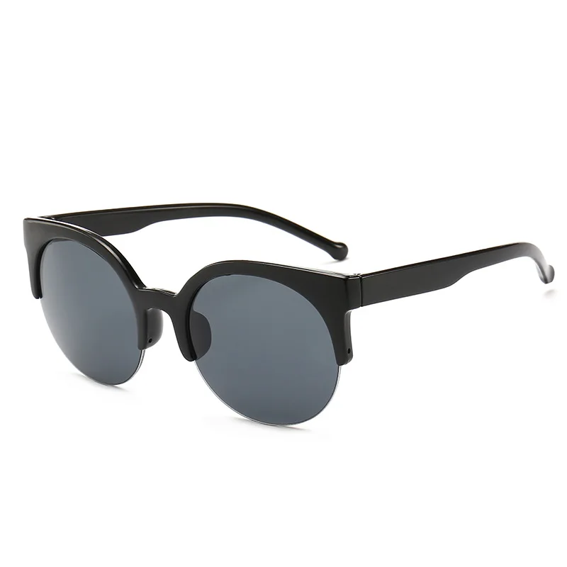 Новые модные ретро дизайнерские Супер круглые солнцезащитные очки кошачий глаз женские солнцезащитные очки полуоправы очки водительские очки