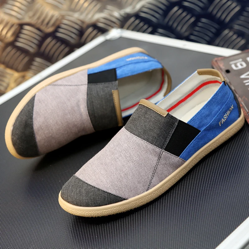 Fichames 2021 New Summer Fashion Splice Color Vulticolor Shoes Men Flat Loafers Casual Shoes 3 Colors 6