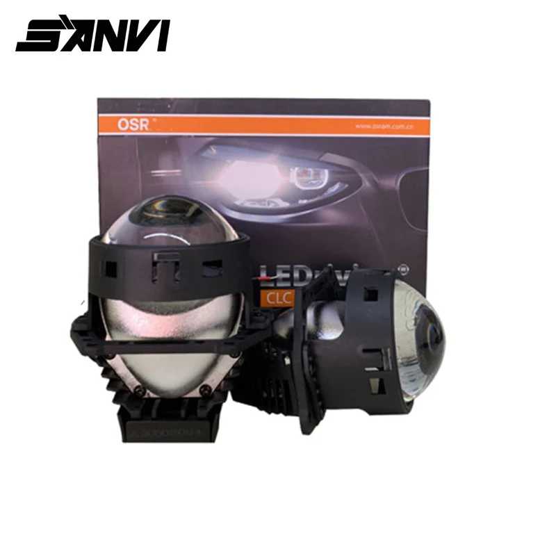 SANVI New Arrival 3inch 45W 5500 Car BI LED Projector Lens Headlight Auto LED Headlamp Car Motorcycle Light Retrofit Kits