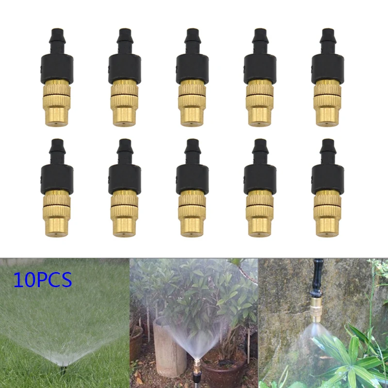 10pcs Adjustable Garden Brass Spray Misting Nozzle Garden Sprinklers