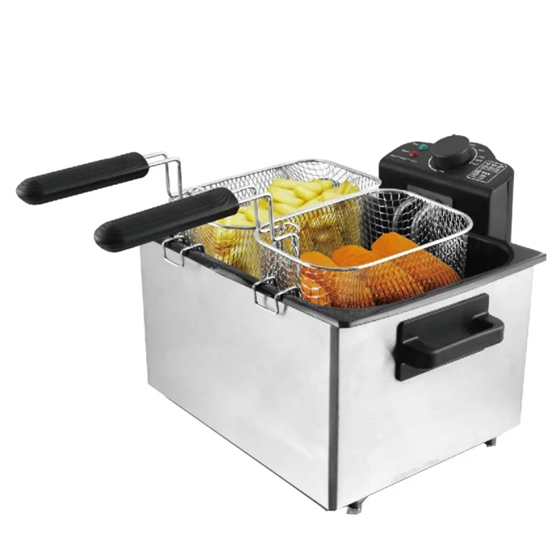 [BUY] 2000W Commercial Fryer 5L Fried French Fries Fried Chicken Wings Oil-free Smoke Potato Tower Household Electric Fryer