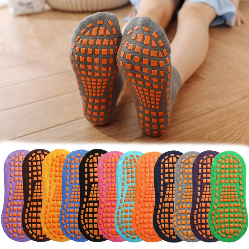 Cotton Kids Adults Anti-Slip Sock Trampoline Sock Cotton Breathable Short Socks Elasticity Sport Boy Girl  Outside Child Socks 4