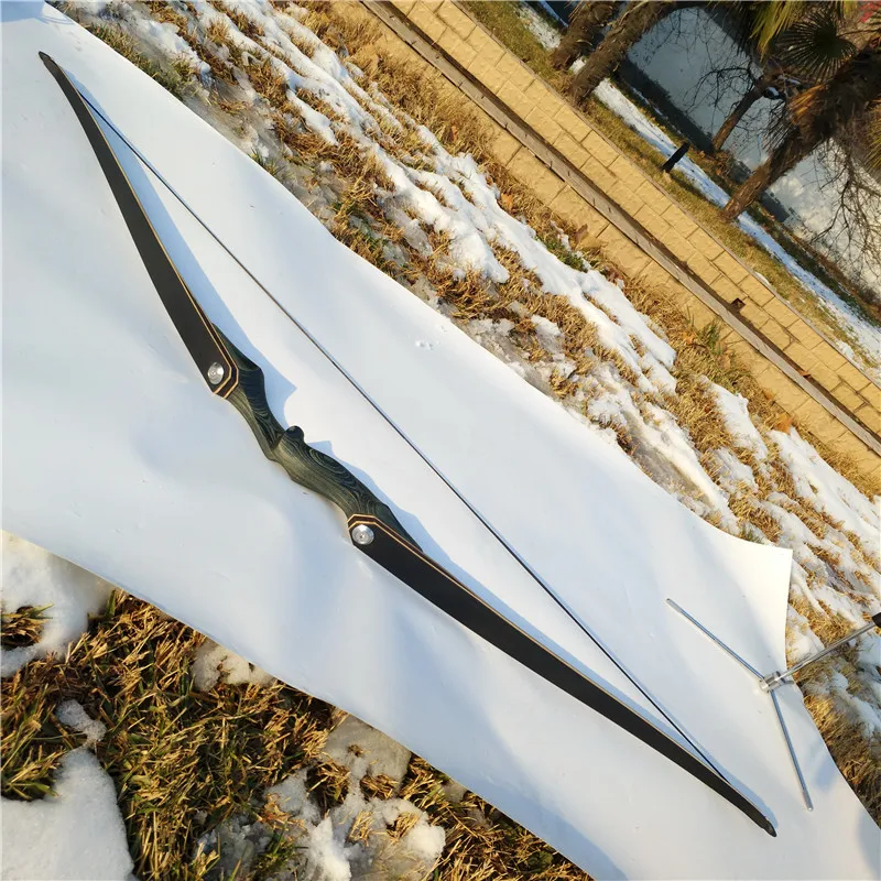 60 дюймов изогнутый лук 30-60lbs Blck Hunter охотничий деревянный длинный лук демонтаж лук пользователь стрельба из лука стрельба из стекловолокна ламинирование