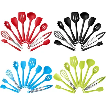 

10pc/set Silicone Cooking Utensils Set Nonstick Kitchenware Kitchen Accessories Spatula Shovel Cooking Baking Tool