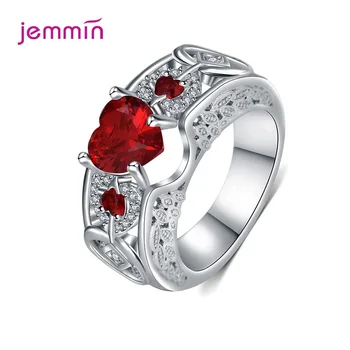 

Heart Rings for Women S925 Silver Wedding Engagement Bridal Jewelry Cubic Zirconia Stone Elegant Ring Accessories