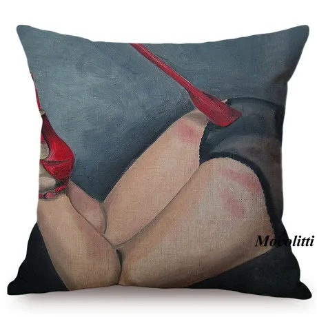 Винтажная картина маслом арт сексуальная женщина попа печать хлопок белье декоративная подушка для дивана чехол галерея музейный очаровательный чехол для подушки