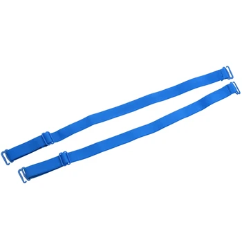 

Blue Elastic Fabric Metal Hook End Bra Straps Pair for Ladies
