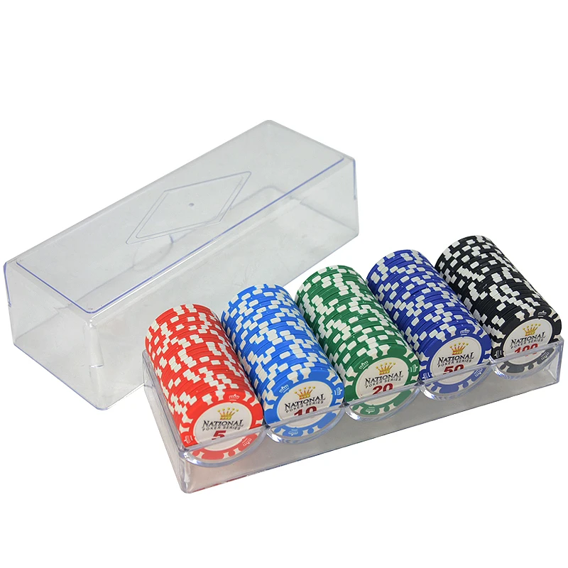 100/200/300/400/500 шт./компл. Золотая Корона покер чип глины Casino Chips в форме фишек Казино Техасский Холдем комплекты с ПУ-кожа Чехол/коробка/костюм чехол - Цвет: 100pcs with lid-1