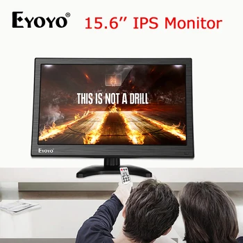 

Eyoyo EM15Y 15.6" FHD IPS LCD PC TV Display CCTV Security 1920X1080 Surveillance Screen hdmi monitor with HDMI VGA Video Audio