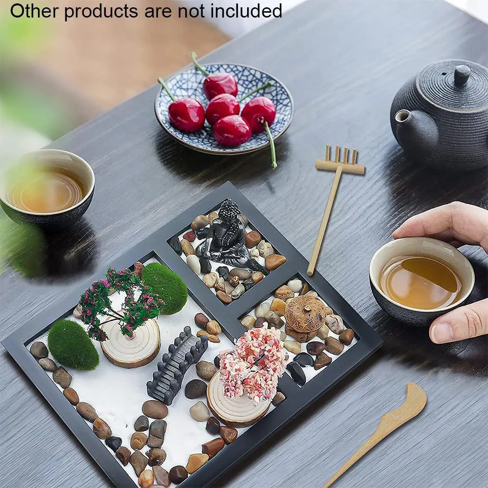 Japanse Zen Tuin Zand Tafel Miniatuur Boeddha Ambachten Woondecoratie Tafelblad Mini Zen Garden Kit Voor Kantoor Tuin