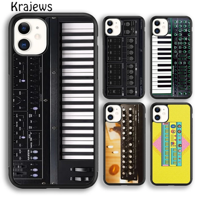 Krajeans Vintage Synth Sintetizzatore Moog Print Custodia Per Telefono Per Iphone 15 Se2020 14 6 7 8 Plus Xr Xs 11 12 13 Pro Max Coque Fundas