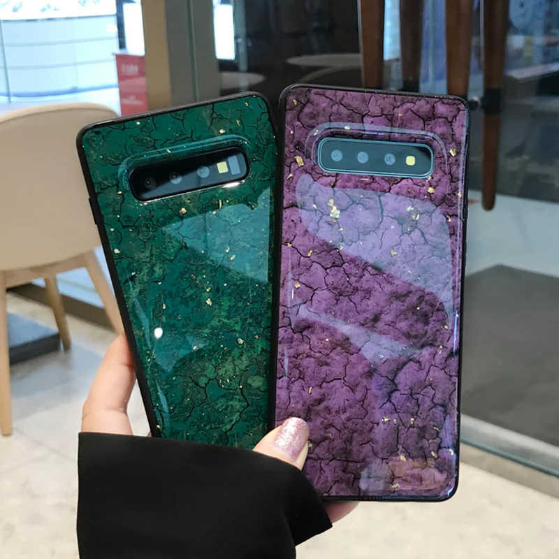 

For Samsung Galaxy S10 Plus S10e Note 8 9 10 J4 J6 Plus J8 M10 M20 M30 Glitter Gold Foil Marble Soft Silicone TPU Case Cover