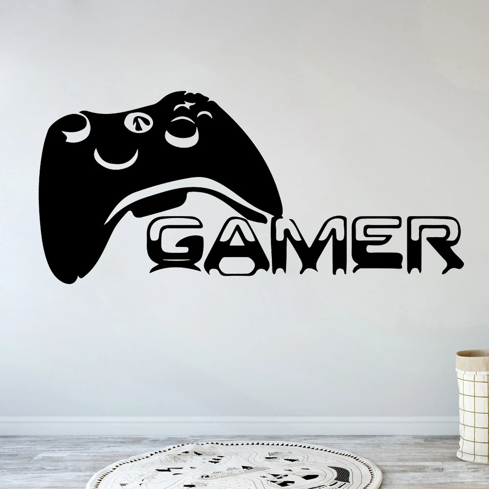 Hot Boy Bedroom Gamer Console Joystick Wall Sticker Video Game Room Decor Decal
