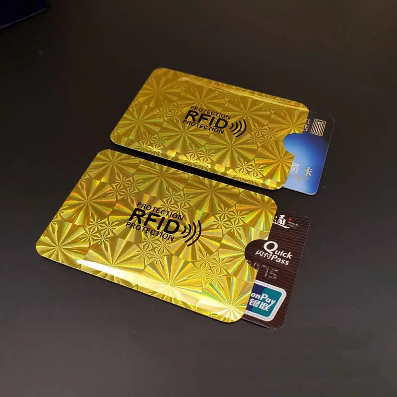 Gold Snowflake 10 шт. анти-сканирующая карта рукав Кредитная RFID карта протектор Анти-магнитная алюминиевая фольга портативный банк держатель для карт - Цвет: Gold Snowflake