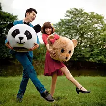 Панда плюшевая голова талисман голова 45*45*45 см размер голова вырезанная животное плюшевая голова