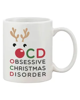 

11oz OCD Obsessive Christmas Disorder Funny X-Mas Mug Coffee Mug Tea Cup