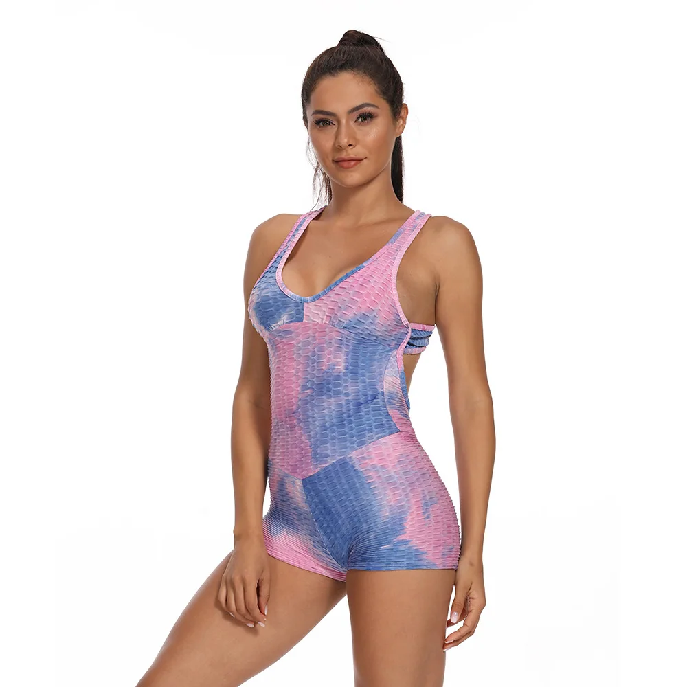 

Anti Cellulite Jumpsuit Yoga Sets Sports Rompers Gym Fitness Shorts Workout Clothing Scrunch Bum Butt Ruched Leggings One Pieces