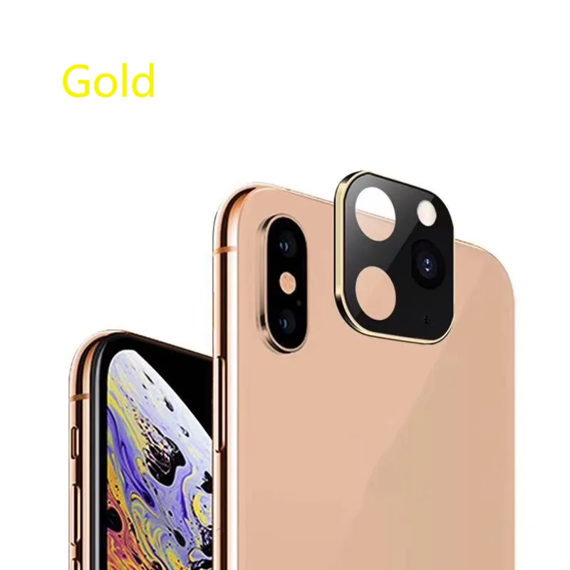 Роскошный Металлический стерео объектив для iPhone 11 Pro, титановый сплав, крышка для объектива камеры для iPhone X XS MAX, крышка для объектива - Цвет: 1D Gold