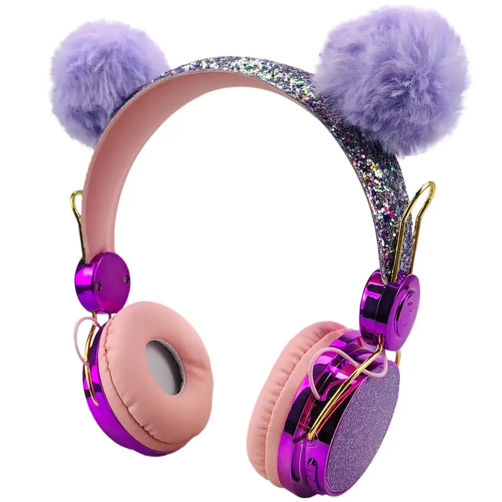 Kids Headphones Cute Bluetooth 5 0 Headphone With 3 5mm Audio Jack For Girls Daugther Music Earphone Adjustable Headset