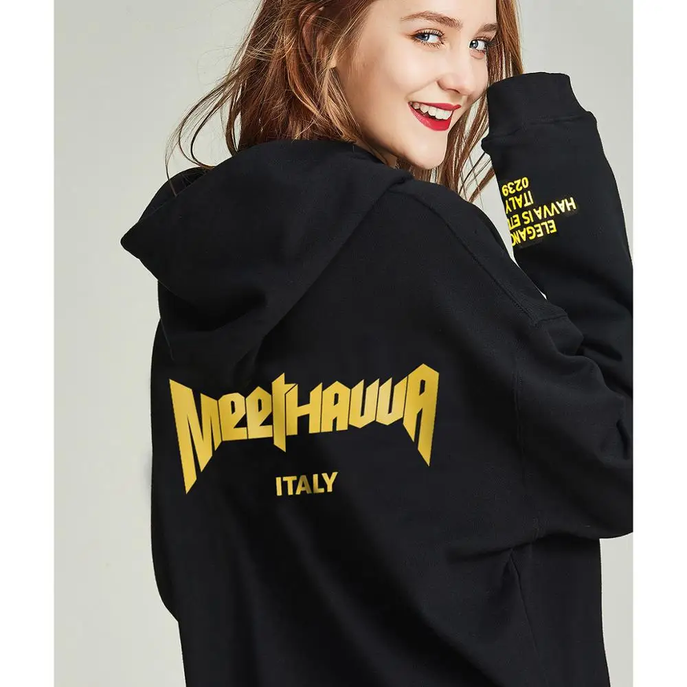 Black HAVVA autumn and winter new fashion hooded cotton pullover loose jumper women V31340 - Цвет: Black