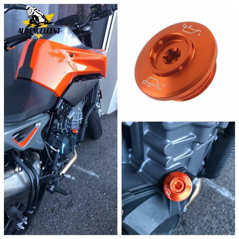 

For KTM 790 Duke 1290 Super Duke R Special Edition GT R 690 950 990 Engine Oil Filler Plug Fuel Gas Cap Orange Colors