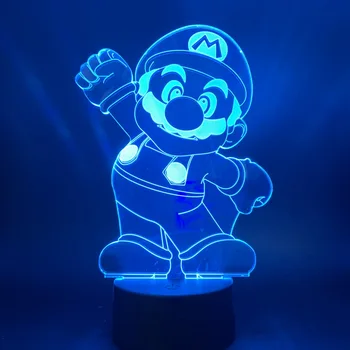

Mario Light for Children Bedroom Night Light 7/16 Colors Changing Lovely Cartoon Touch Sensor 3D Lamp Led Night Light Cartoon