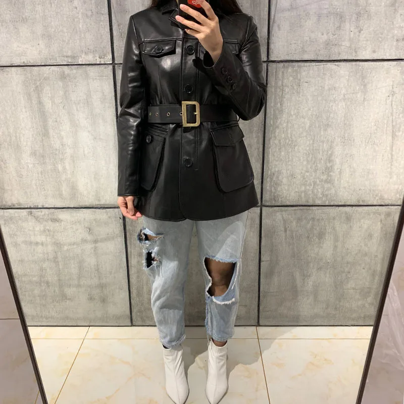 ladies real leather blazer women genuine leather coat