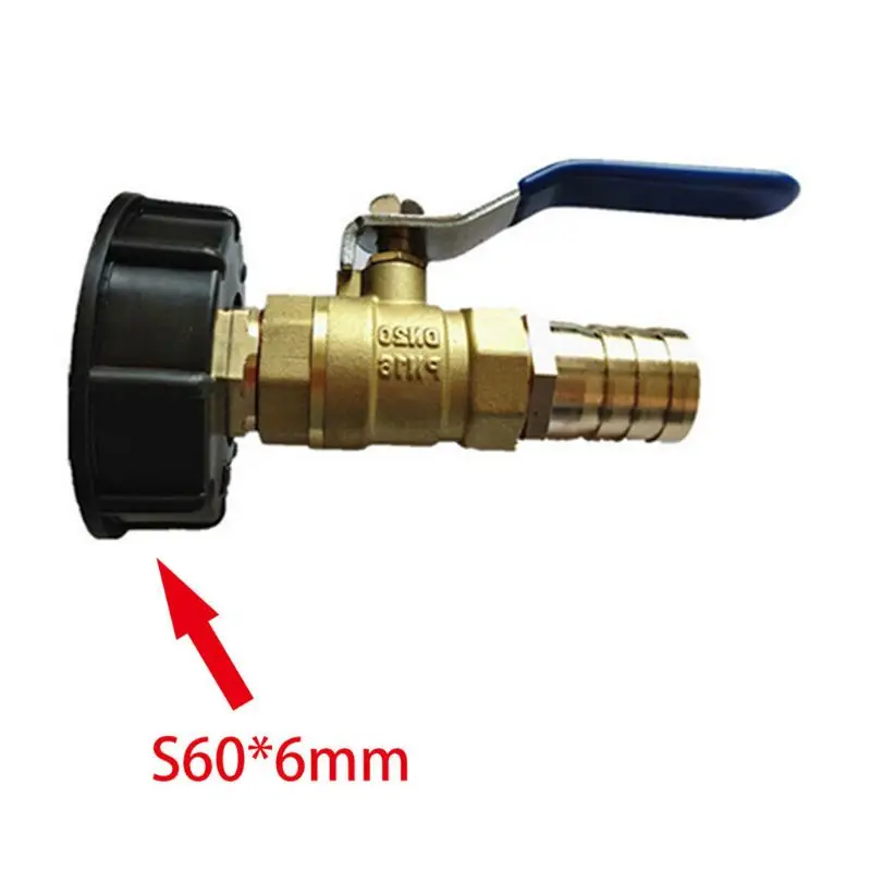 IBC Water Tank Adapter 1" Coarse Thread S60X6 Connector Water Butt Fitting Hose tank Full Flow Barb Oil Fuel For Garden Irrigati