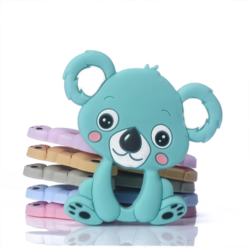 

1Pc Food Grade Silicone Pandents DIY Teething Toys Silicone Teether Cartoon Animals For Teeth Tiny Rod Baby Teethers Gift