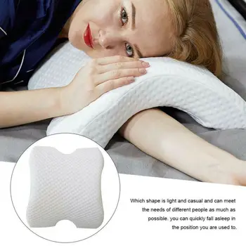

Arched Pillow Contour Memory Foam Pillow Neck Back Support with Hollow Design Arm Rest Hand Pillow for Couple Side Sleepers