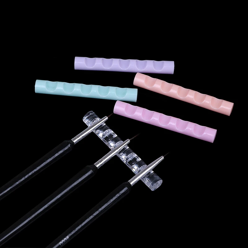 

Nail Tool Rack Nail Brush Stand Clear Acrylic Holder Display Stand Rest for 5 Nail Art Pens Brushes 7.5*1*0.8cm