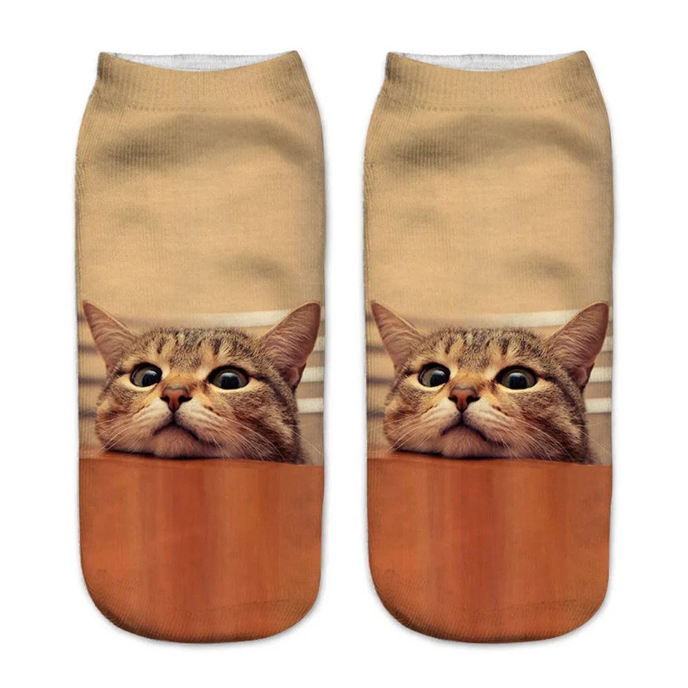 Г. Носки для девочек милые носки с 3D принтом кота Веселые носки удобные повседневные рабочие носки средней длины
