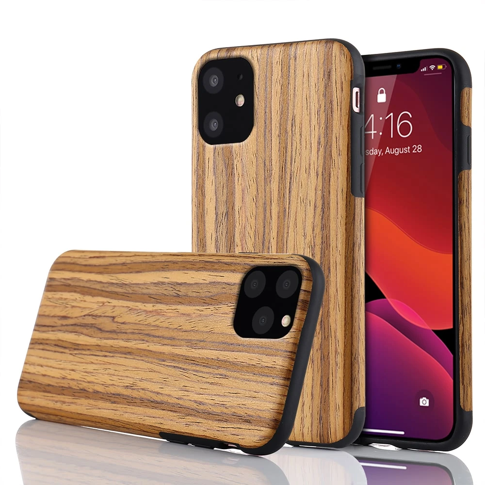 

LCHULLE Newest Wood Grain Cases for IPhone X XS XR 11 Pro MAX 6 6S 7 8 Plus 5 5S SE Soft TPU Protective Back Cover Coque Shell