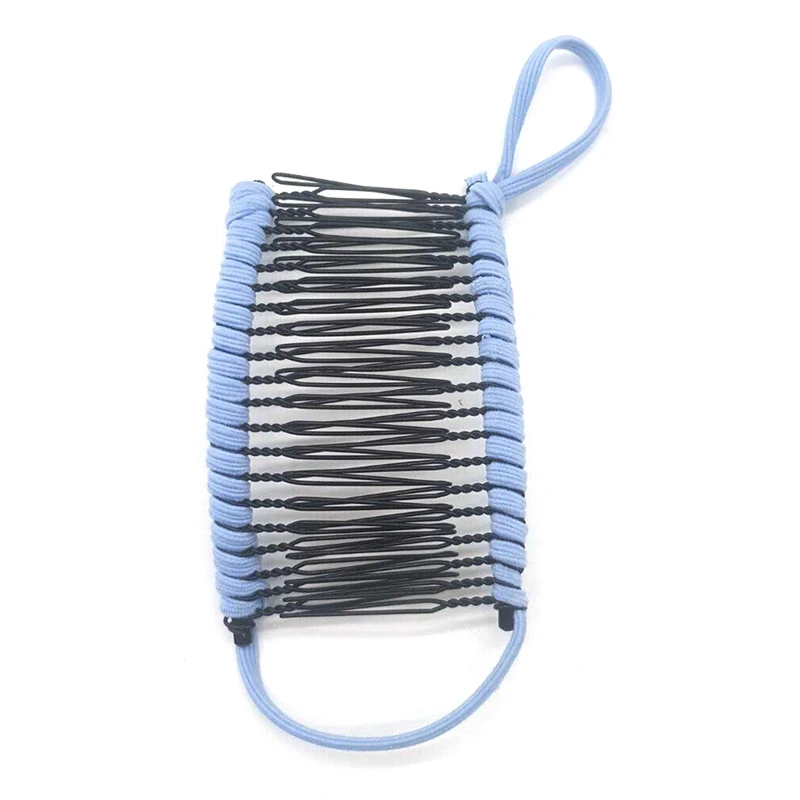 Light Blue 30comb Shopify Прямая поставка высокое качество Новое поступление 1 шт. Винтажная заколка для волос в форме банана Женская ленивая расческа для волос винтажные растягивающиеся аксессуары для волос - Цвет: Light Blue 30comb