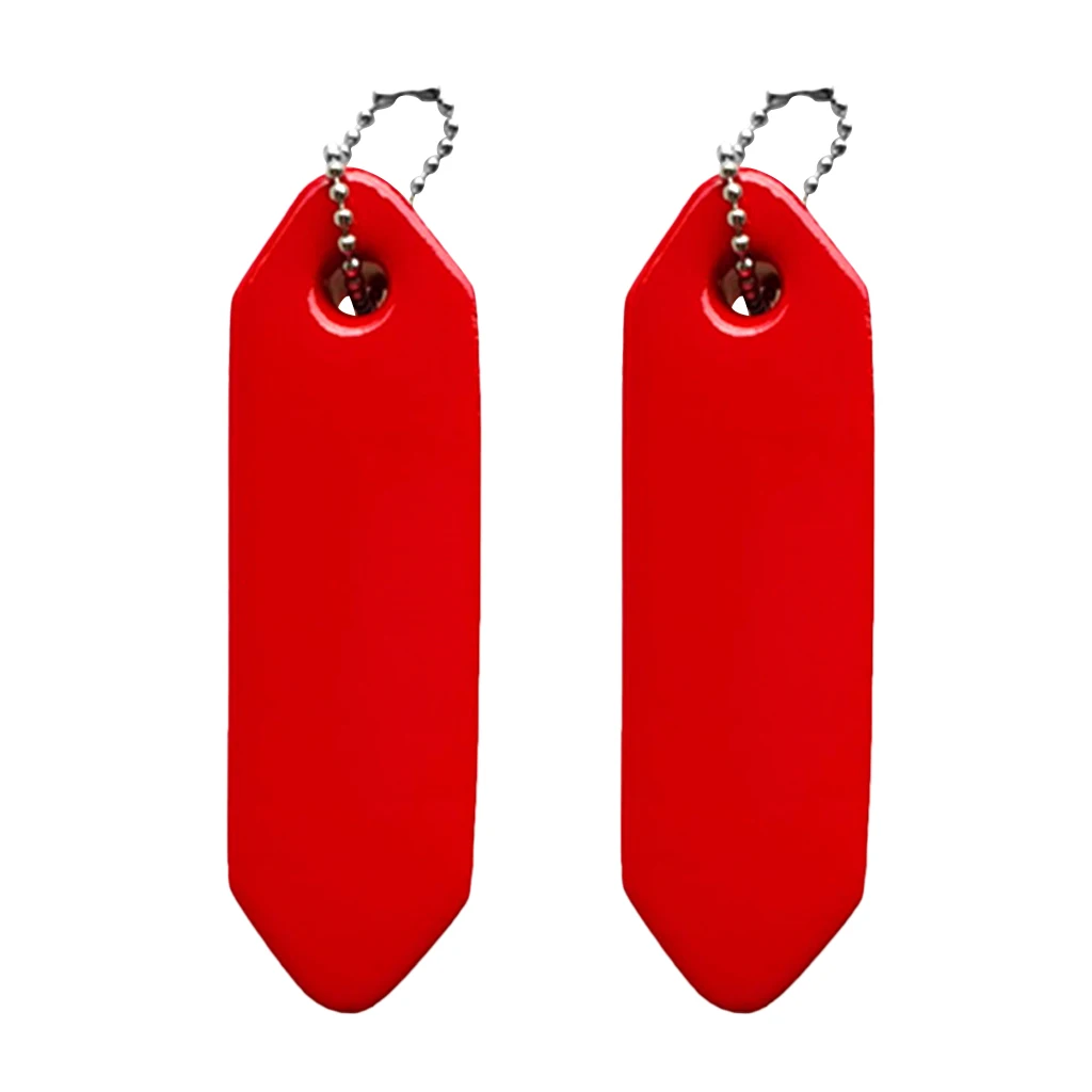 2Pcs Floating Foam Keychain Boating Yachting Key Floats Water Buoyant Key Ring with Stainless Ball Chain, Red